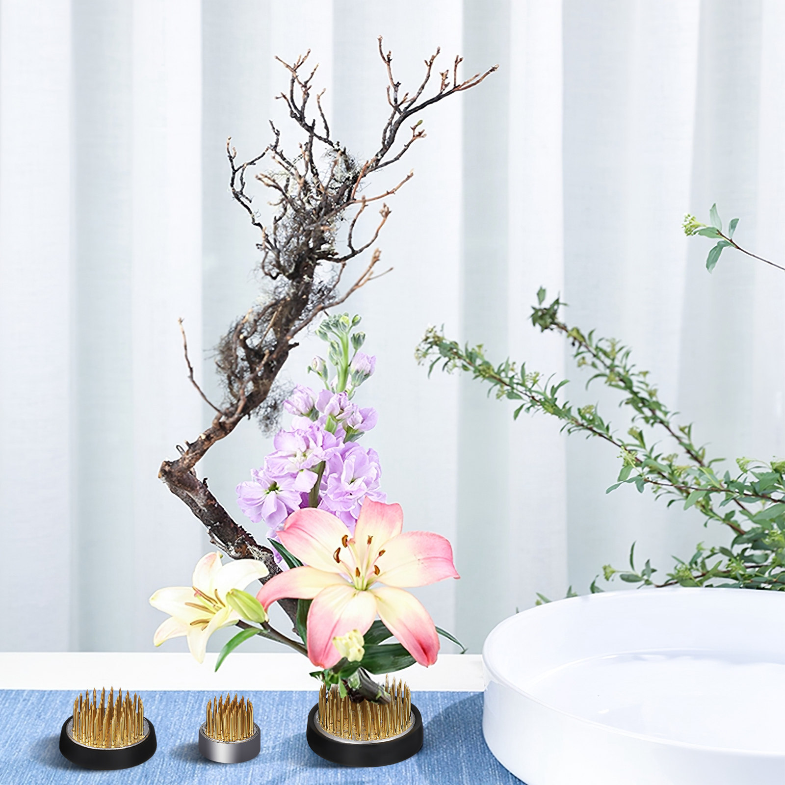3개들이 꽃꽂이용 원형 줄기 홀더 받침대, 구리 플라스 - Tools For Home Workshop 리뷰 및 가격