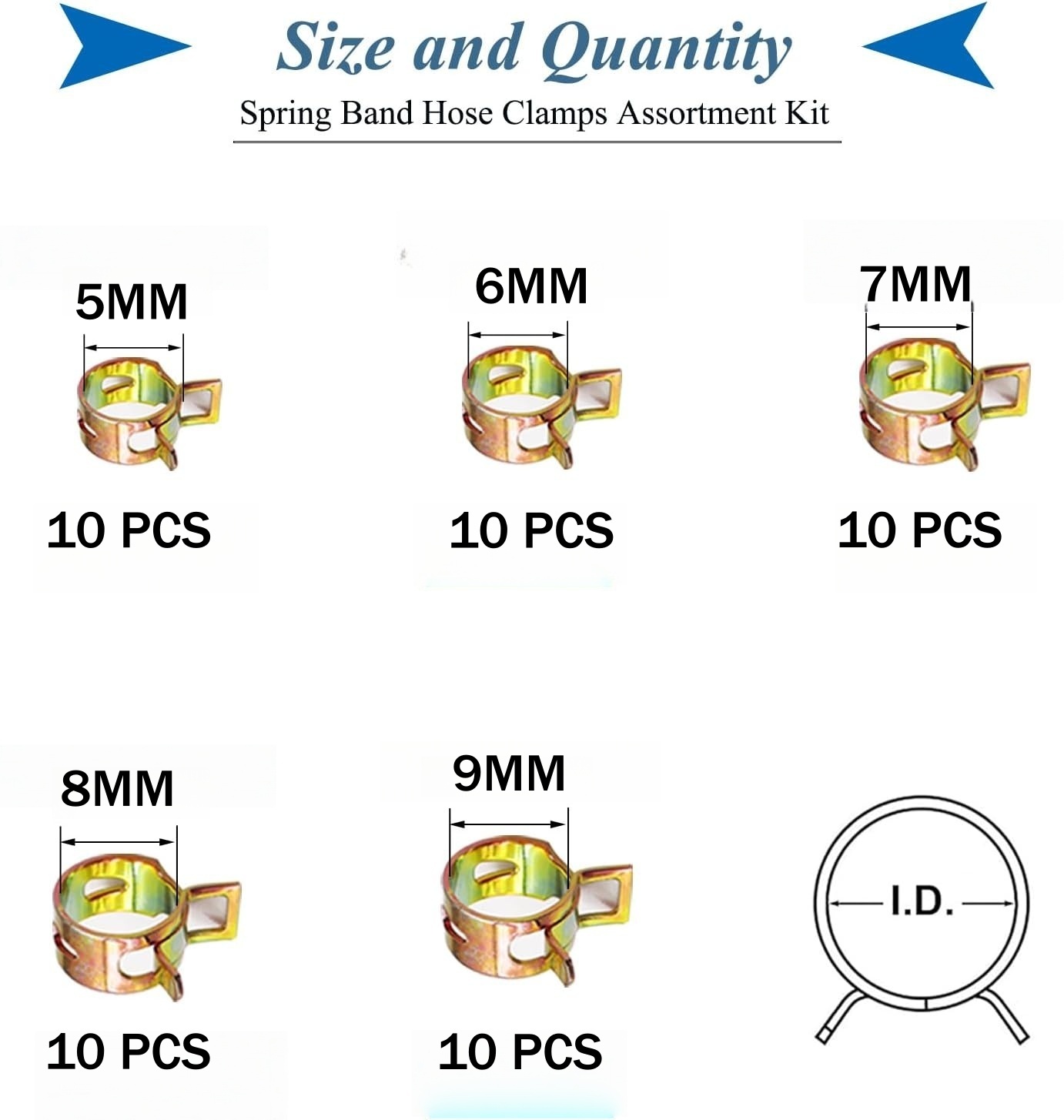 50개 패스너 5mm 6mm 7mm 8mm 9mm 스프 - Pipe Clamp Bar 리뷰 및 가격